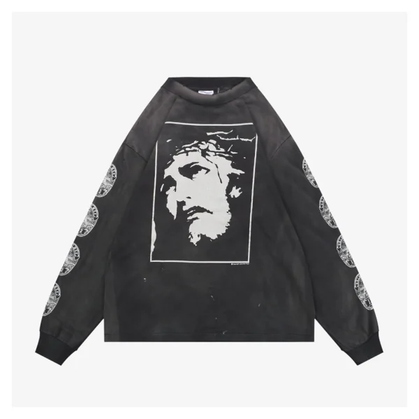 Saint Michael Vintage Jesus Graphic Shirt Front view