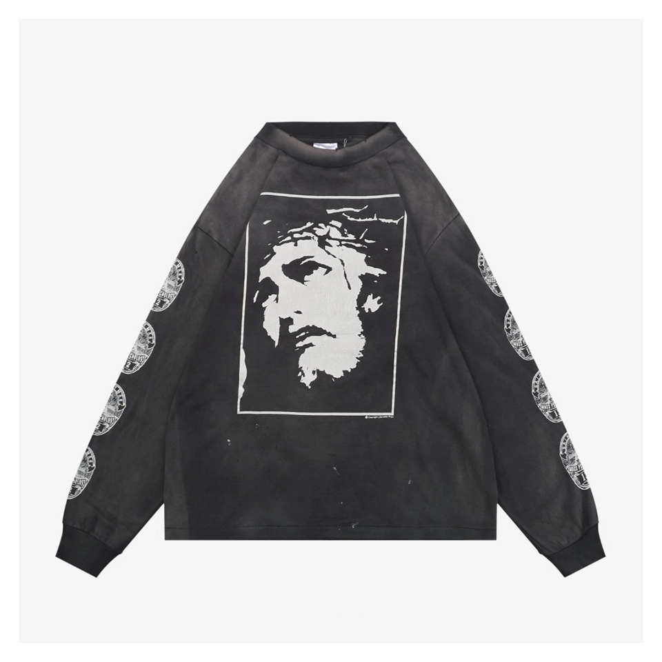 Saint Michael Vintage Jesus Graphic Shirt Front view