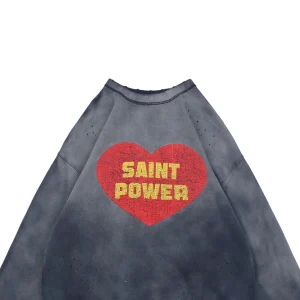 Saint Michael Vintage “Saint Power” Heart Graphic Crewneck Sweatshirt