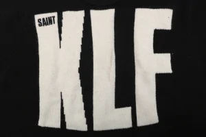 Saint Michael x KLF Intarsia Logo Distressed Wool Sweater Front Letter