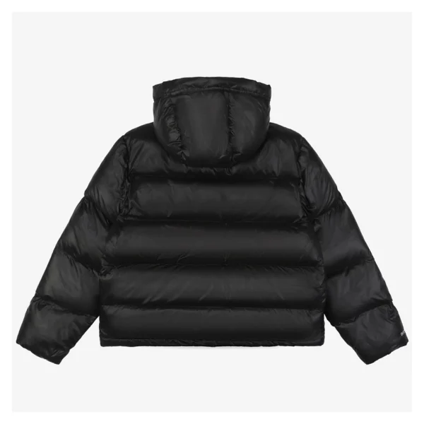 Stussy Classic Logo Hooded Down Jacket – Black/Pink Back view