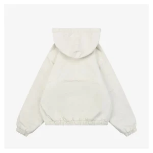 Stussy Embroidered Logo Hooded Cotton Jacket White Back view