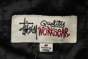 Stussy Embroidered Logo Hooded Cotton Jacket Black Brand label