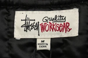 Stussy Embroidered Logo Hooded Cotton Jacket Brand label