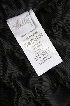 Stussy Embroidered Logo Hooded Cotton Jacket Wash label