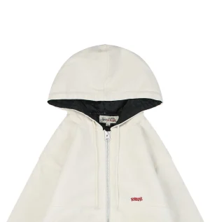 Stussy Embroidered Logo Hooded Cotton Jacket White