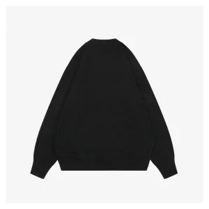 We11done Pearl W Logo Cotton Cardigan Black Back view