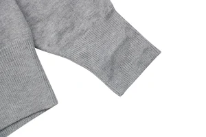 We11done Pearl W Logo Cotton Cardigan Grey Cuff