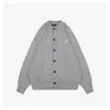 We11done Pearl W Logo Cotton Cardigan (Grey/Black)
