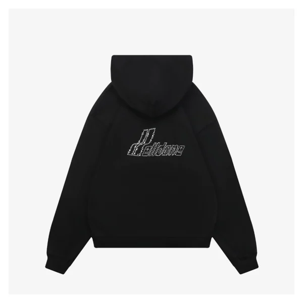 We11done Rhinestone Logo Hoodie Jacket Back view