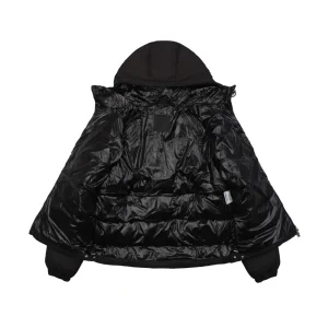 Mxxcler Dual-Zip Side Pocket Hooded Down Jacket Black Lining