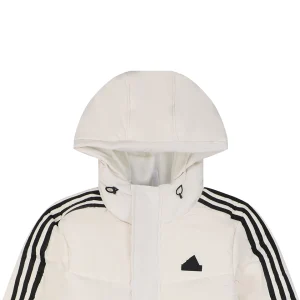 Adidas Three-Stripe Hooded Down Jacket White