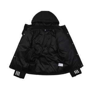 Adidas Three-Stripe Hooded Down Jacket Black Lining