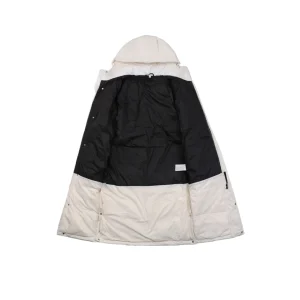 Adidas Three-Stripes Hooded Long Down Jacket White Lining