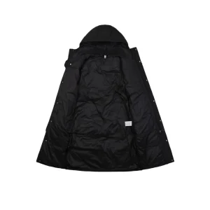 Adidas Three-Stripes Hooded Long Down Jacket Black LIning