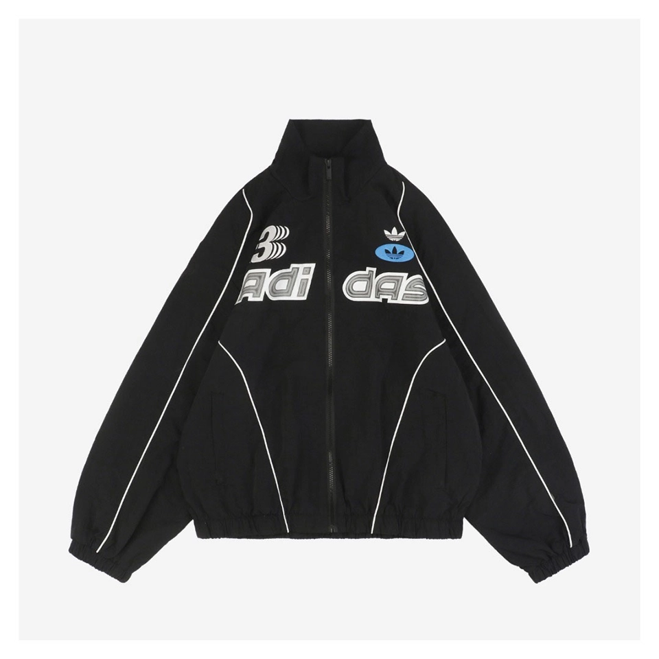 Adidas Valentine’s Day Trefoil Reflective Track Jacket Black Front view