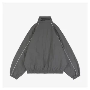 Adidas Valentine’s Day Trefoil Reflective Track Jacket Grey Back view