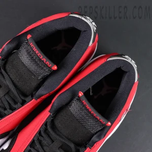 Air Jordan 14 Gym Red tongue and inner lining detail, black and red Jordan branding