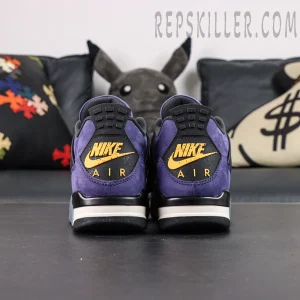 Air Jordan 4 Retro “Lakers” heel view with Nike Air branding