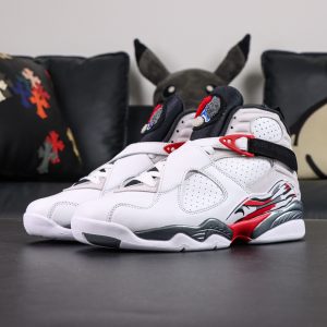 Air Jordan 8 Retro “Bugs Bunny” white grey red colorway front view pair