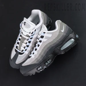 Nike Air Max 95 OG “Blue Tint” grey gradient colorway top angled view