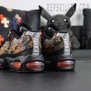 Nike Air Max 95 OG Orange Camo heel detail with visible Air unit
