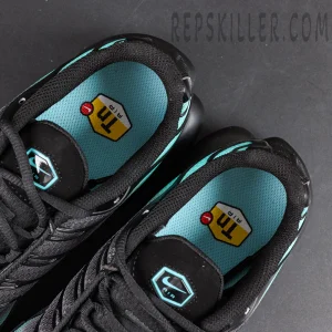 Nike Air Max Plus Black Dusty Cactus insole detail with Tn Air branding and inner lining color