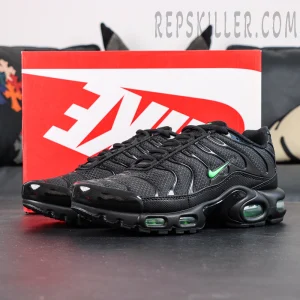 Nike Air Max Plus “Green Strike” with Nike box front side angle view