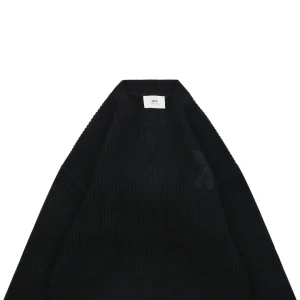 Ami Heart Color-Block Knit Cardigan