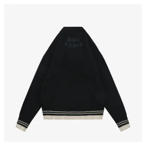 Ami Heart Color-Block Knit Cardigan Back view