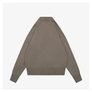 Ami Playful Letter Embroidered Knit Cardigan Back view