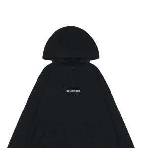 Balenciaga Small V-Neck Front Logo Back Logo Hoodie