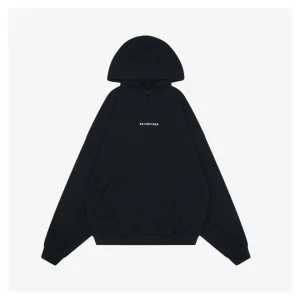 Balenciaga Small V-Neck Front Logo Back Logo Hoodie Front view