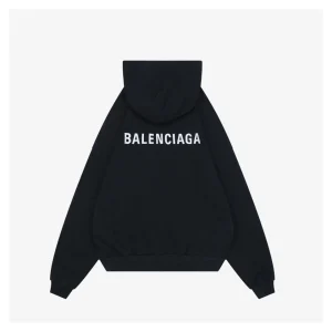 Balenciaga Small V-Neck Front Logo Back Logo Hoodie Back view