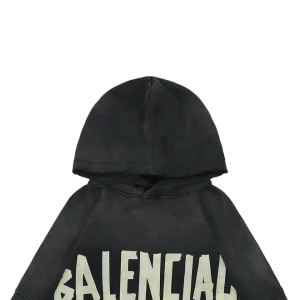 Balenciaga Yellow Tape Print Oversized Hoodie