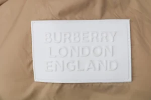 Burberry Arm Slogan Detachable Down Jacket Brown Brand label
