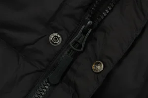 Burberry Arm Slogan Detachable Down Jacket Black Zipper puller