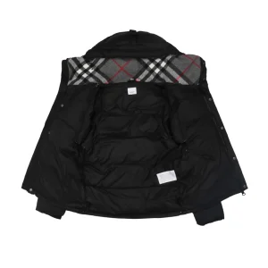 Burberry Arm Slogan Detachable Down Jacket Black Lining