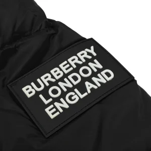 Burberry Arm Slogan Detachable Down Jacket Black