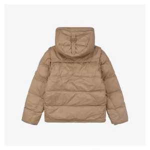 Burberry Arm Slogan Detachable Down Jacket Brown Back view