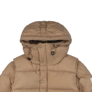 Burberry Arm Slogan Detachable Down Jacket Brown