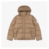 BBry Arm Slogan Detachable Down Jacket (Brown/Black)