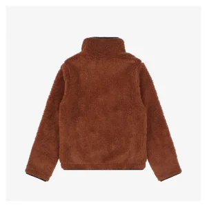 Burberry Black Label Shearling Zip-Up Jacket Khaki back view