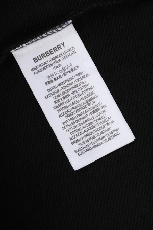 Burberry Box Logo Equestrian Knight Embroidered Hoodie Wash label