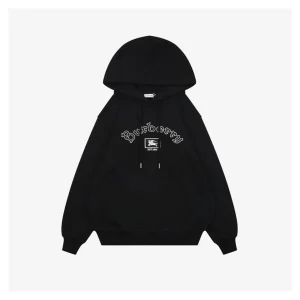 Burberry Box Logo Equestrian Knight Embroidered Hoodie Front view