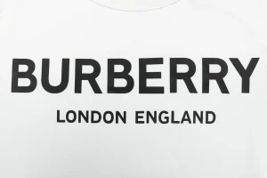 Burberry Double Letter Print Crewneck Sweatshirt White Brand Print