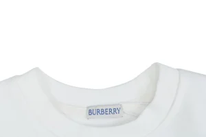 Burberry Overlapping Knight Print Crewneck Sweatshirt White Collar