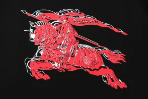 Burberry Overlapping Knight Print Crewneck Sweatshirt Black Back Print