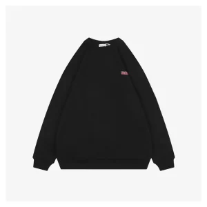 Burberry Overlapping Knight Print Crewneck Sweatshirt Black Front view