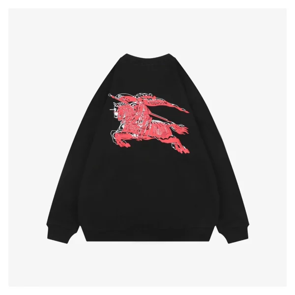 Burberry Overlapping Knight Print Crewneck Sweatshirt Black Back view
